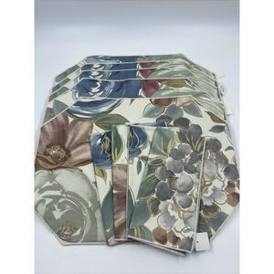 Floral Design Cloth Napkins Place Mat Set Of 4 Y2K Fab Audrey Dallas Gold Lilac